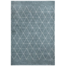 Carpete Vegas Azul Triângulos Cinza 140x200